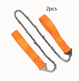 24 inch portable hand chain saw outdoor survival hand saw garden garden hand saw outdoor wire saw (Option: 2pcs orange)