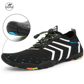 Light And Portable Beach Wading Shoes (Option: Black and White-48)