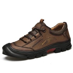 Non-slip Wear-resistant Hiking Outdoor Cross-country Hiking Shoes (Option: Brown-46)