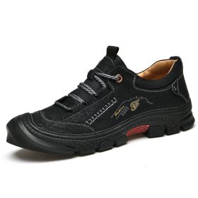 Non-slip Wear-resistant Hiking Outdoor Cross-country Hiking Shoes (Option: BLACK-46)