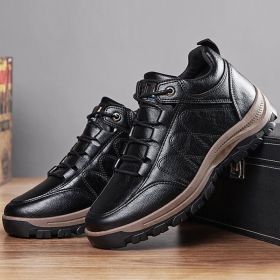 Casual Leather Shoes Simple Travel Outdoor Men's Shoes (Option: Black-40)