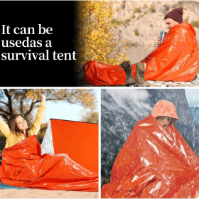 Portable Lightweight Emergency Sleeping Bag, Blanket, Tent - Thermal Bivy Sack For Camping, Hiking, And Outdoor Activities - Windproof And Waterproof (Option: Orange-Sleeping Bag)