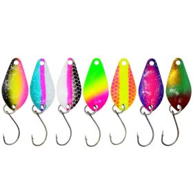 Colorful Sequins Single Hook Lure Topmouth Culter Trout (Option: 7 Color Bag-2g)